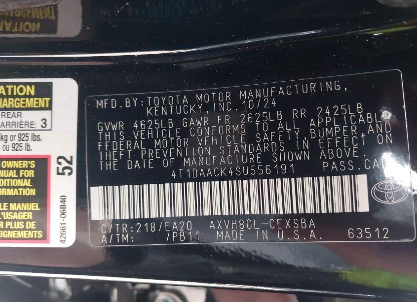 Photo 9 of 2025 Toyota Camry SE (VIN 4T1DAACK4SU556191)