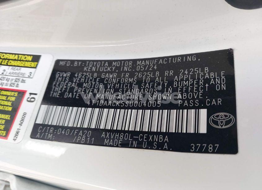 Photo 9 of 2025 Toyota Camry LE (VIN 4T1DAACK5SU004005)