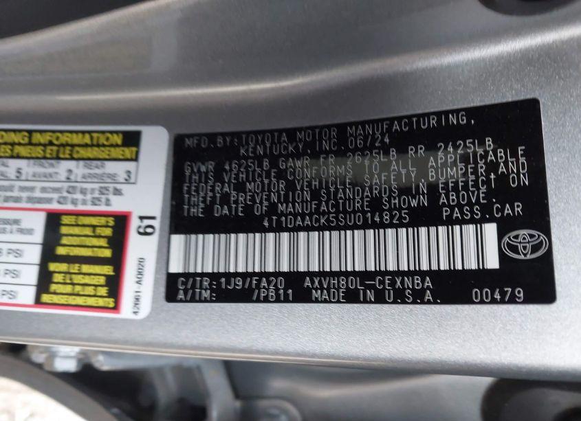 Photo 9 of 2025 Toyota Camry LE (VIN 4T1DAACK5SU014825)