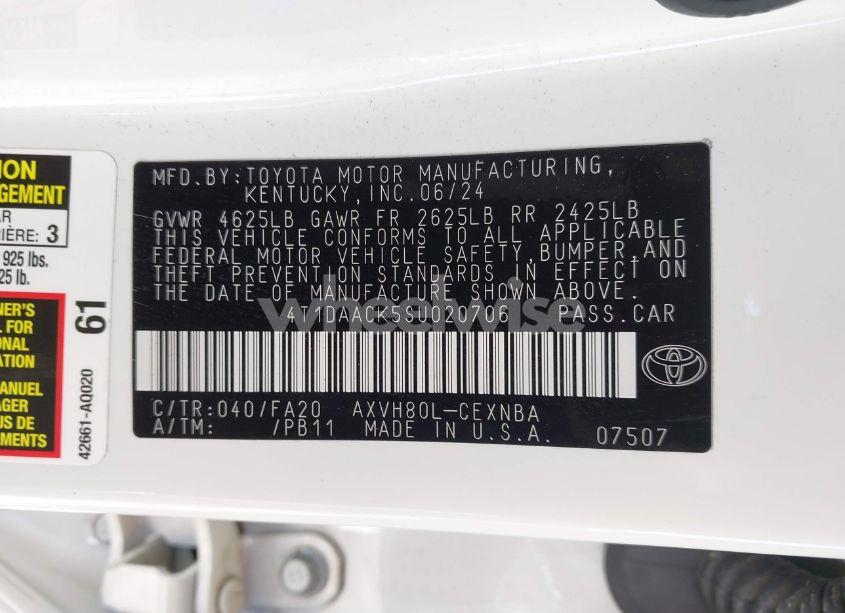 Photo 9 of 2025 Toyota Camry LE (VIN 4T1DAACK5SU020706)