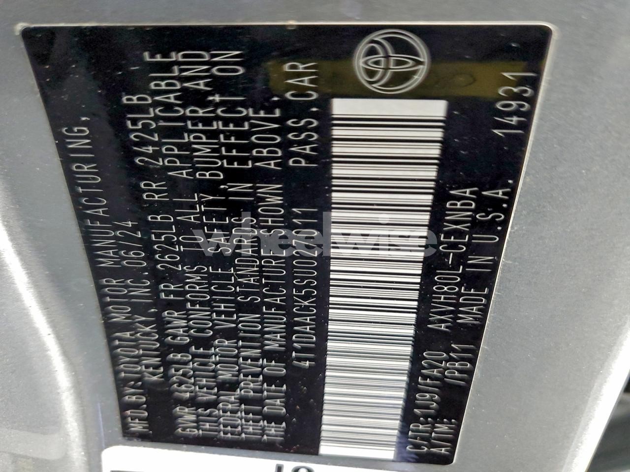 Photo 12 of 2025 TOYOTA CAMRY XSE (VIN 4T1DAACK5SU027011)