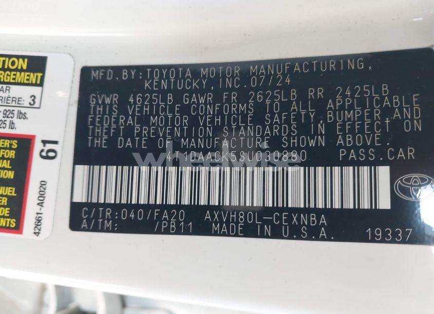 Photo 9 of 2025 Toyota Camry LE (VIN 4T1DAACK5SU030880)