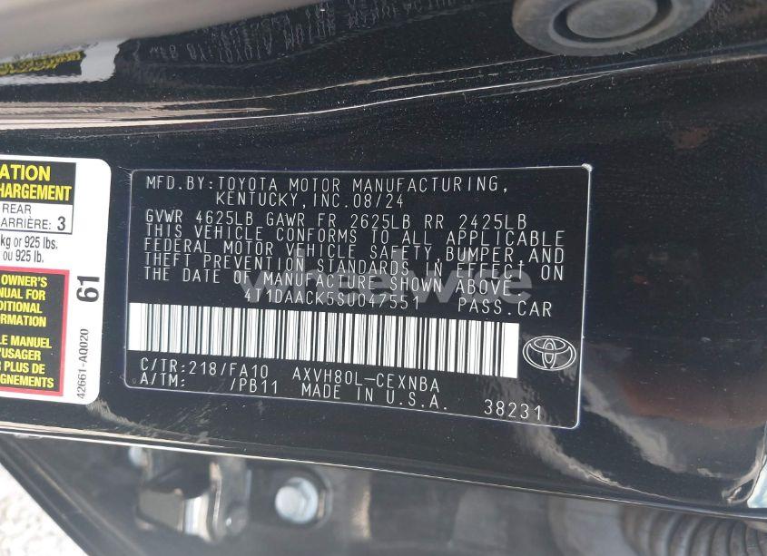 Photo 9 of 2025 Toyota Camry LE (VIN 4T1DAACK5SU047551)