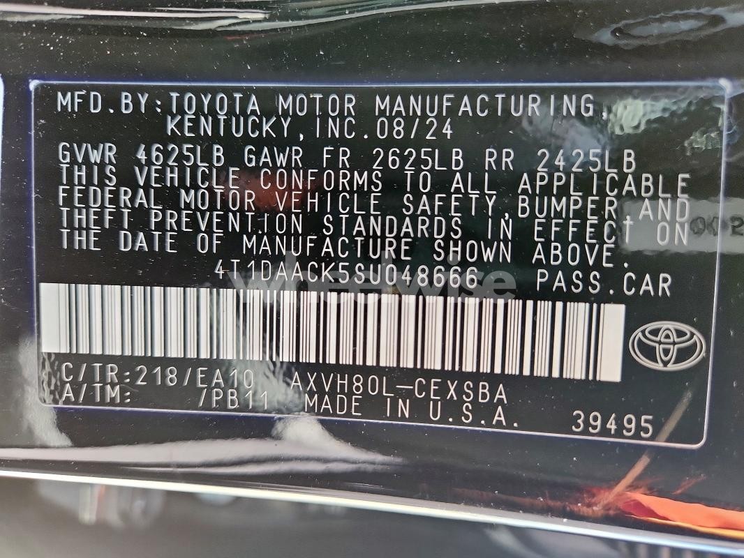 Photo 4 of 2025 TOYOTA CAMRY XSE (VIN 4T1DAACK5SU048666)