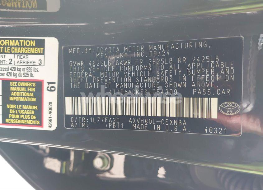 Photo 9 of 2025 Toyota Camry LE (VIN 4T1DAACK5SU054399)