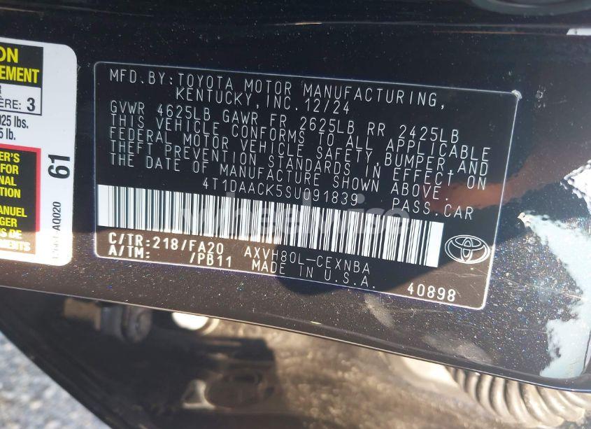 Photo 9 of 2025 Toyota Camry LE (VIN 4T1DAACK5SU091839)