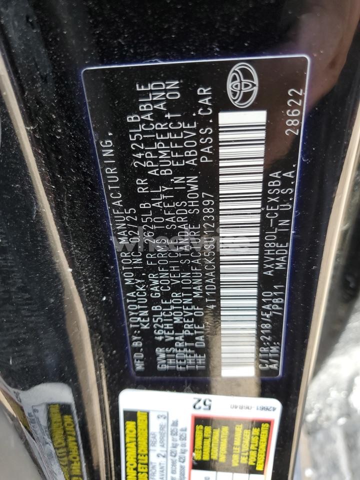 Photo 12 of 2025 TOYOTA CAMRY XSE (VIN 4T1DAACK5SU123897)