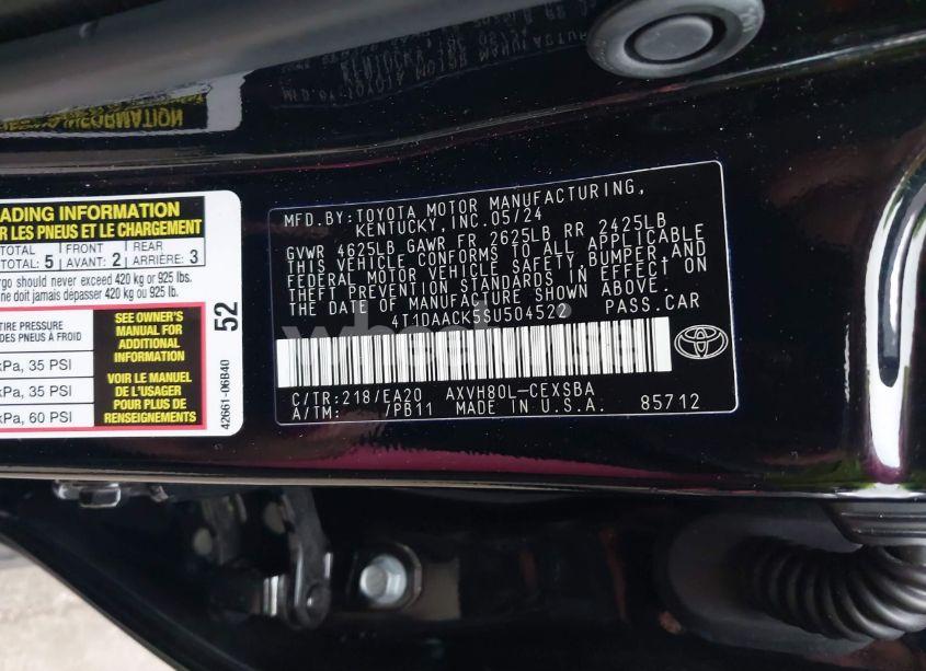 Photo 9 of 2025 Toyota Camry SE (VIN 4T1DAACK5SU504522)