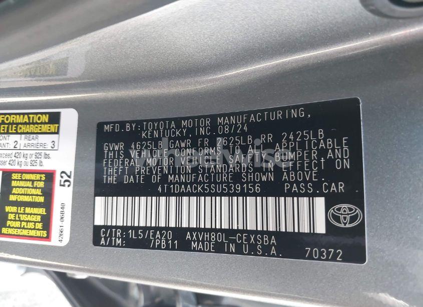 Photo 9 of 2025 Toyota Camry SE (VIN 4T1DAACK5SU539156)