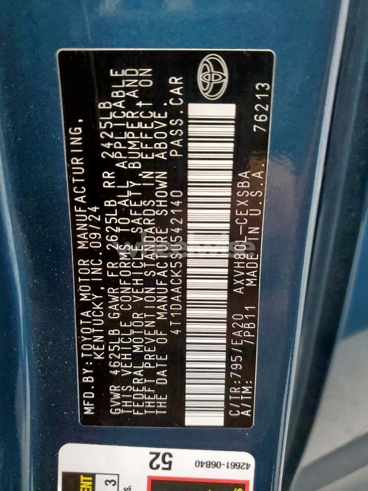 Photo 12 of 2025 TOYOTA CAMRY XSE (VIN 4T1DAACK5SU542140)