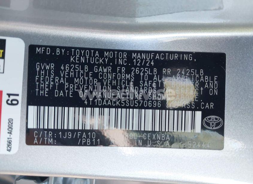 Photo 9 of 2025 Toyota Camry LE (VIN 4T1DAACK5SU570696)