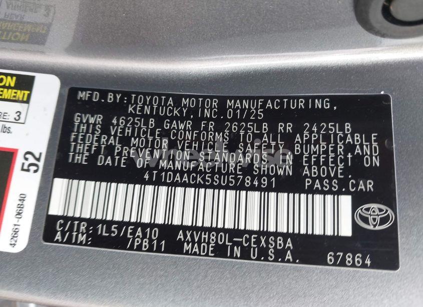 Photo 9 of 2025 Toyota Camry SE (VIN 4T1DAACK5SU578491)