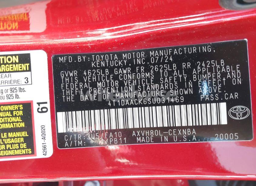 Photo 9 of 2025 Toyota Camry LE (VIN 4T1DAACK6SU031469)