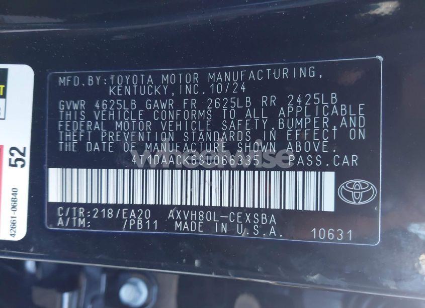 Photo 9 of 2025 Toyota Camry SE (VIN 4T1DAACK6SU066335)
