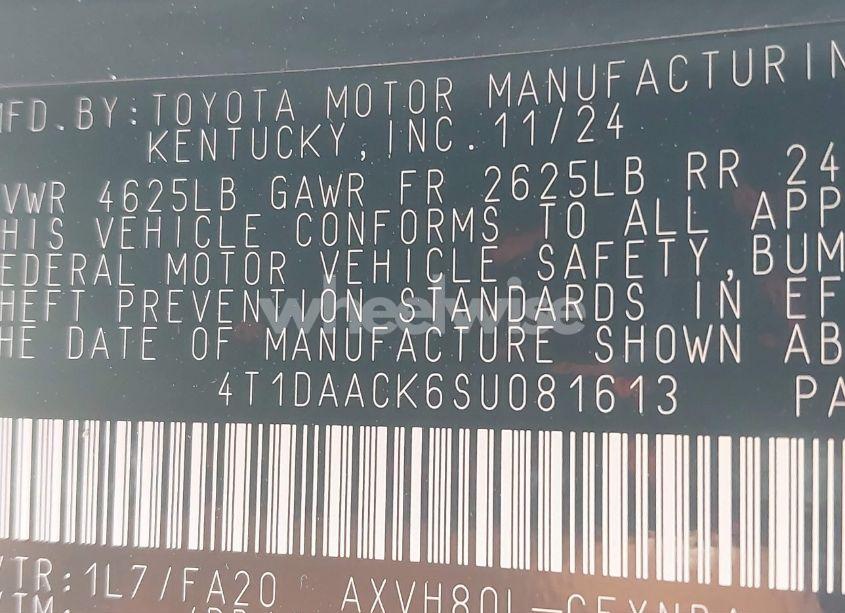 Photo 9 of 2025 Toyota Camry LE (VIN 4T1DAACK6SU081613)