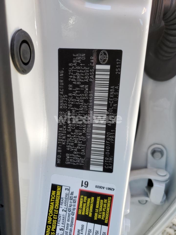 Photo 12 of 2025 TOYOTA CAMRY XSE (VIN 4T1DAACK6SU164491)