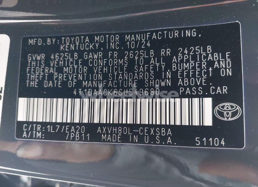 Photo 9 of 2025 Toyota Camry SE (VIN 4T1DAACK6SU549680)