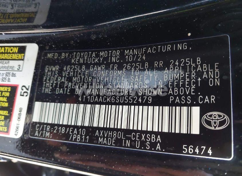 Photo 9 of 2025 Toyota Camry SE (VIN 4T1DAACK6SU552479)