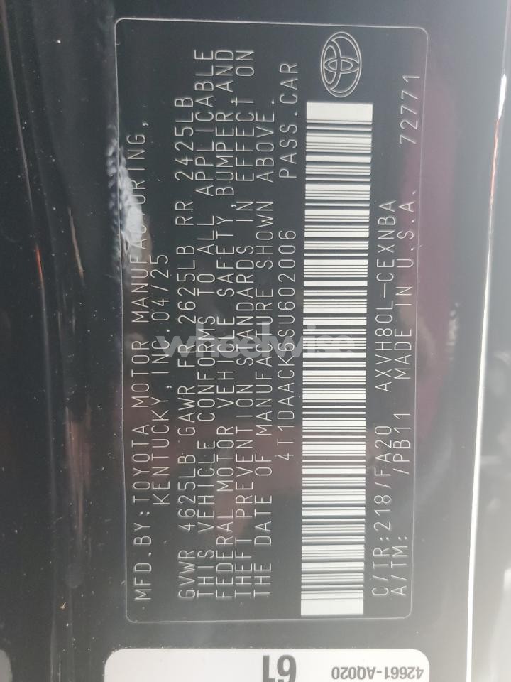 Photo 13 of 2025 TOYOTA CAMRY XSE (VIN 4T1DAACK6SU602006)