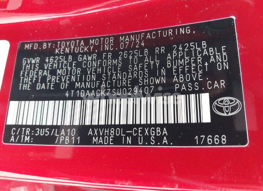 Photo 9 of 2025 Toyota Camry XLE (VIN 4T1DAACK7SU029407)