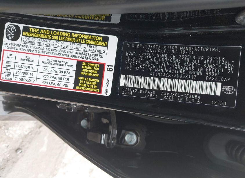 Photo 9 of 2025 Toyota Camry LE (VIN 4T1DAACK7SU068417)