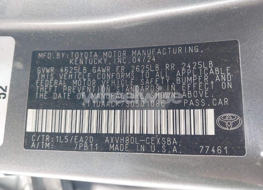 Photo 9 of 2025 Toyota Camry SE (VIN 4T1DAACK7SU501086)