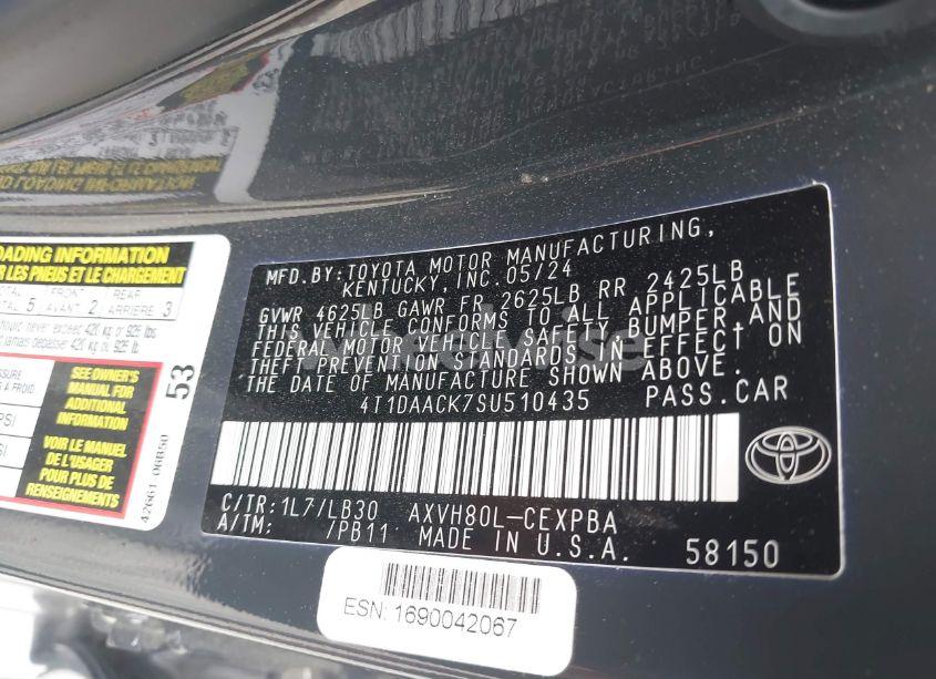 Photo 9 of 2025 Toyota Camry XSE (VIN 4T1DAACK7SU510435)