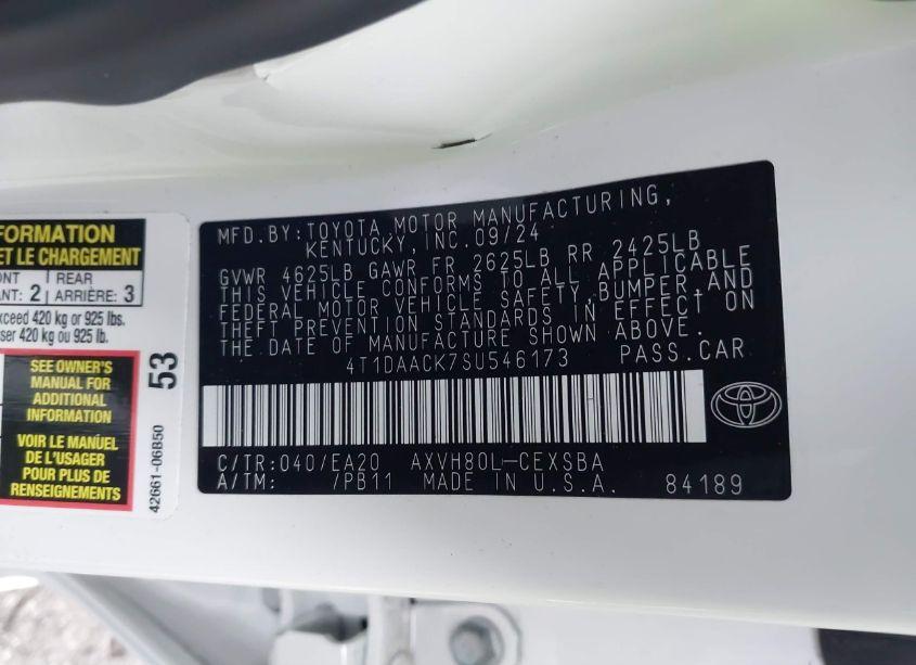 Photo 9 of 2025 Toyota Camry SE (VIN 4T1DAACK7SU546173)