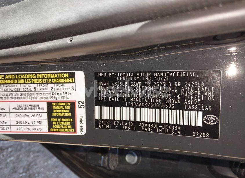 Photo 9 of 2025 Toyota Camry XLE (VIN 4T1DAACK7SU555536)