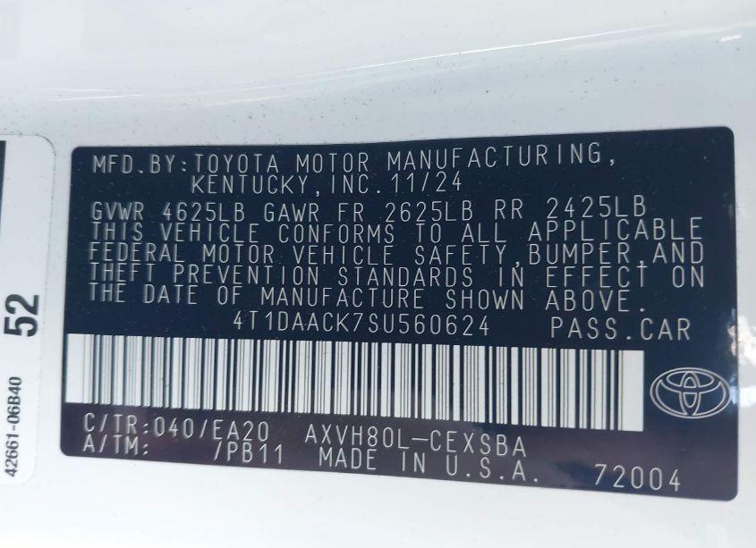 Photo 9 of 2025 Toyota Camry SE (VIN 4T1DAACK7SU560624)