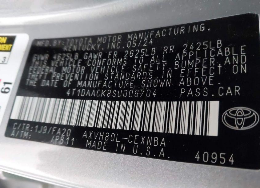 Photo 9 of 2025 Toyota Camry LE (VIN 4T1DAACK8SU006704)