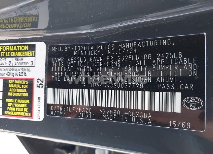 Photo 9 of 2025 Toyota Camry SE (VIN 4T1DAACK8SU027729)