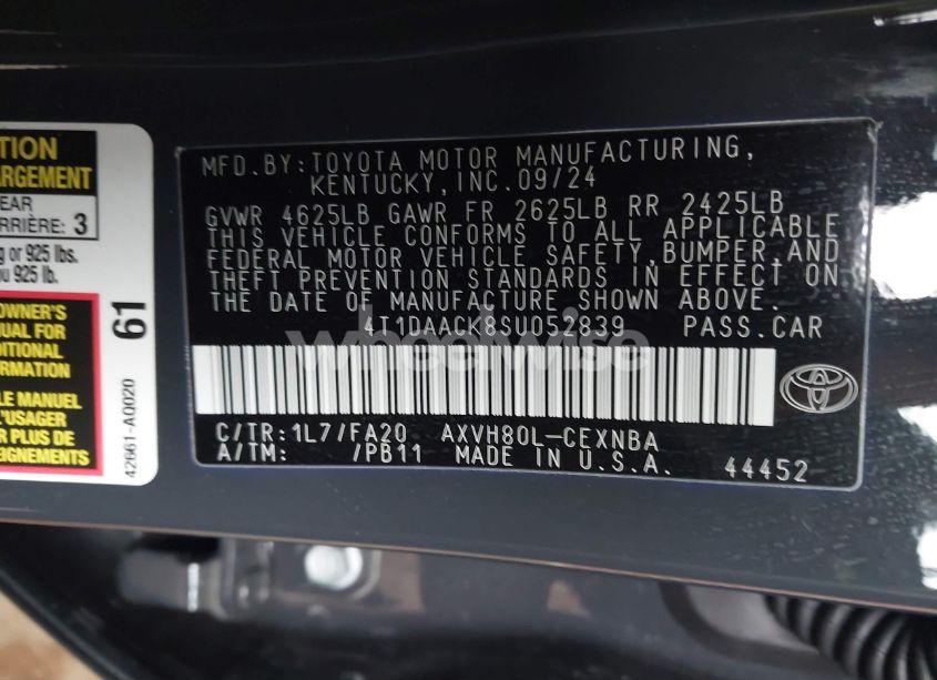 Photo 9 of 2025 Toyota Camry LE (VIN 4T1DAACK8SU052839)