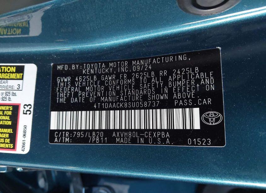 Photo 9 of 2025 Toyota Camry XSE (VIN 4T1DAACK8SU058737)