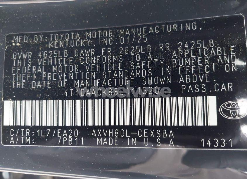 Photo 9 of 2025 Toyota Camry SE (VIN 4T1DAACK8SU111520)