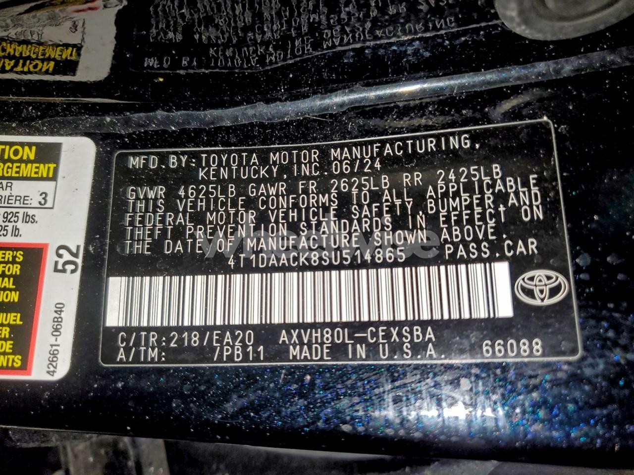 Photo 12 of 2025 TOYOTA CAMRY XSE (VIN 4T1DAACK8SU514865)