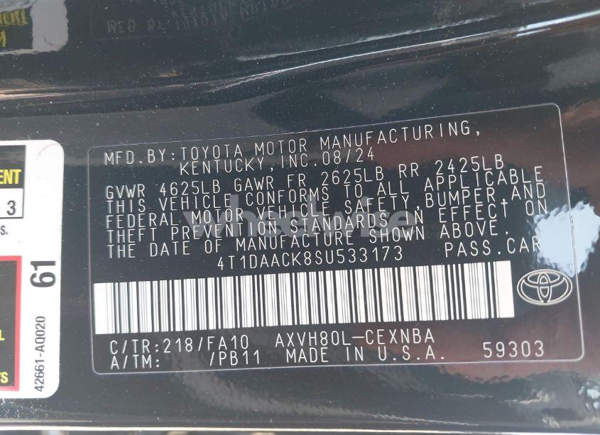 Photo 9 of 2025 Toyota Camry LE (VIN 4T1DAACK8SU533173)