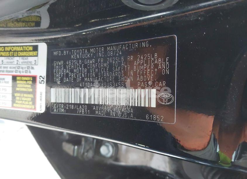 Photo 9 of 2025 Toyota Camry XLE (VIN 4T1DAACK8SU534551)