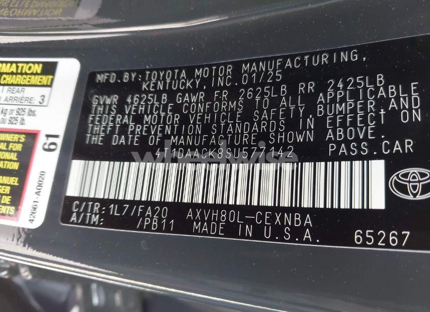 Photo 9 of 2025 Toyota Camry LE (VIN 4T1DAACK8SU577142)