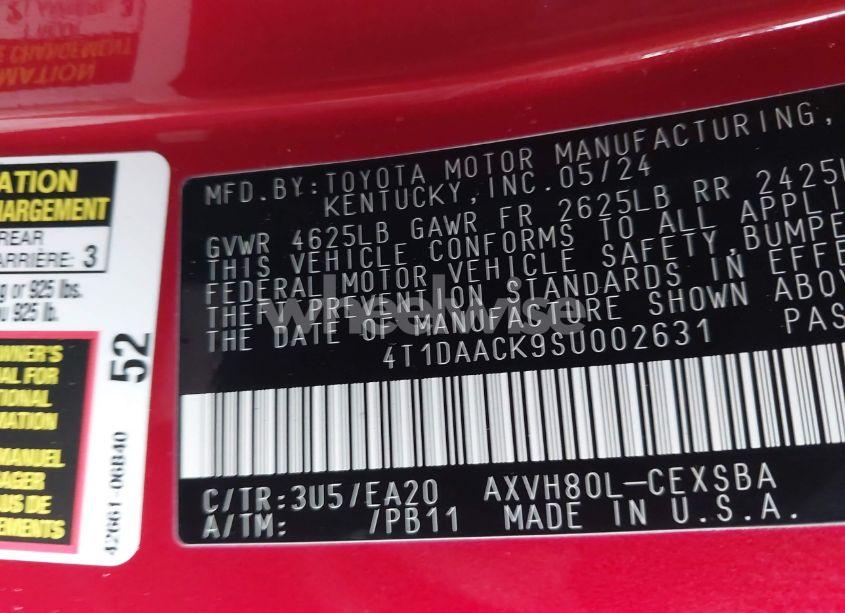 Photo 9 of 2025 Toyota Camry SE (VIN 4T1DAACK9SU002631)