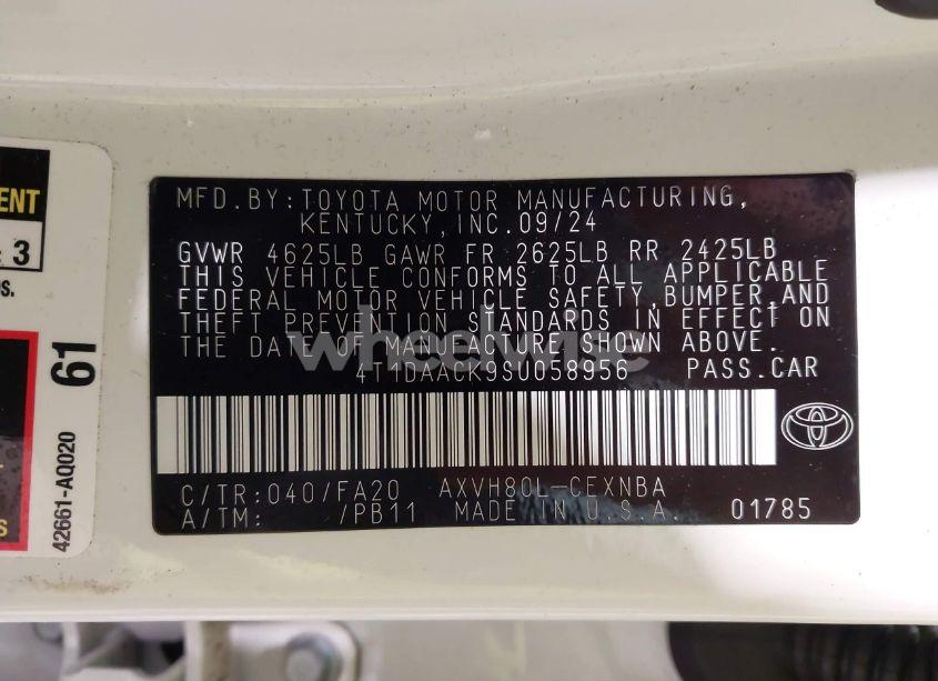 Photo 9 of 2025 Toyota Camry LE (VIN 4T1DAACK9SU058956)