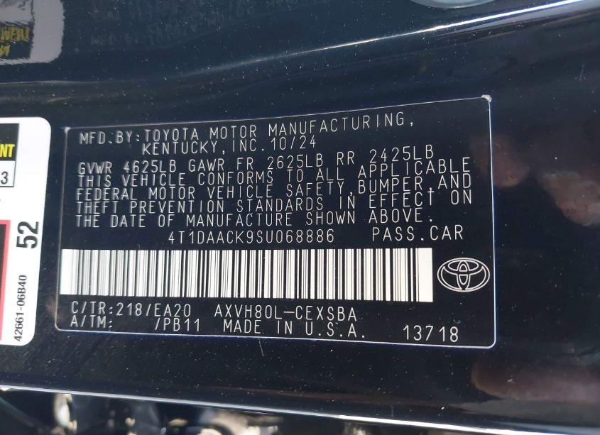 Photo 9 of 2025 Toyota Camry SE (VIN 4T1DAACK9SU068886)