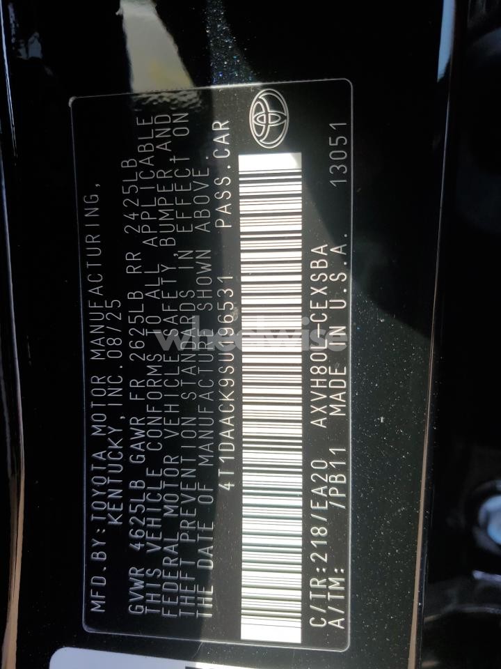 Photo 13 of 2025 TOYOTA CAMRY XSE (VIN 4T1DAACK9SU196531)