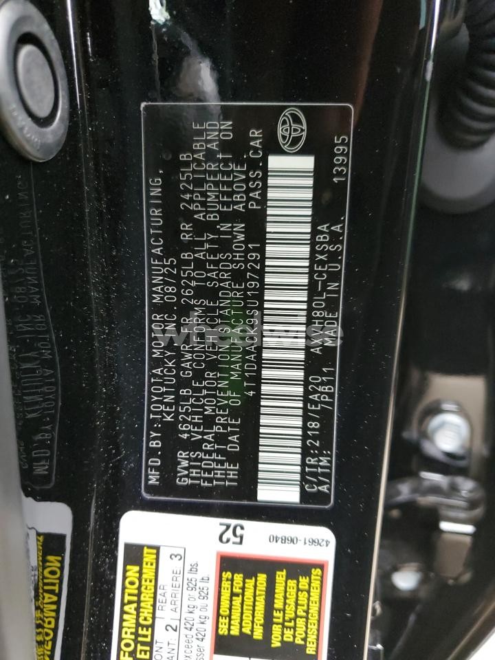 Photo 12 of 2025 TOYOTA CAMRY XSE (VIN 4T1DAACK9SU197291)