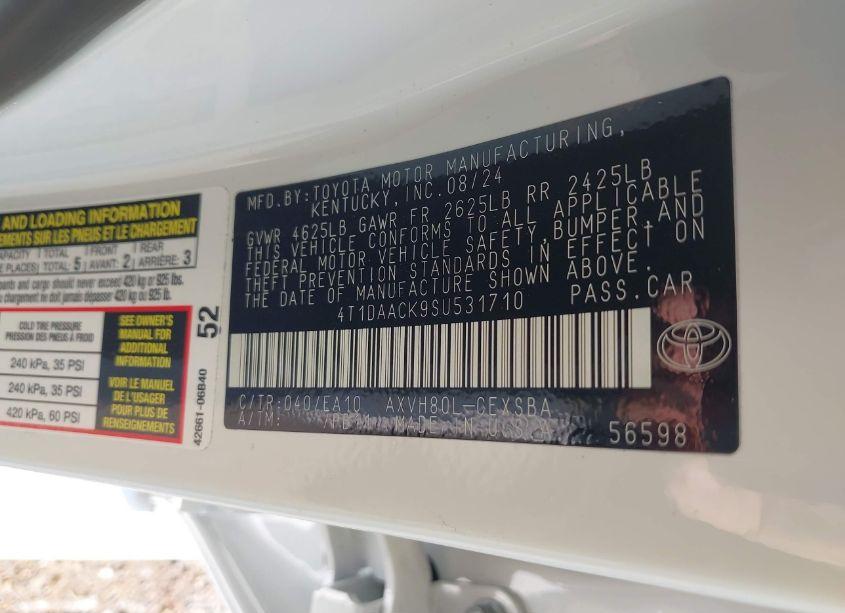 Photo 9 of 2025 Toyota Camry SE (VIN 4T1DAACK9SU531710)