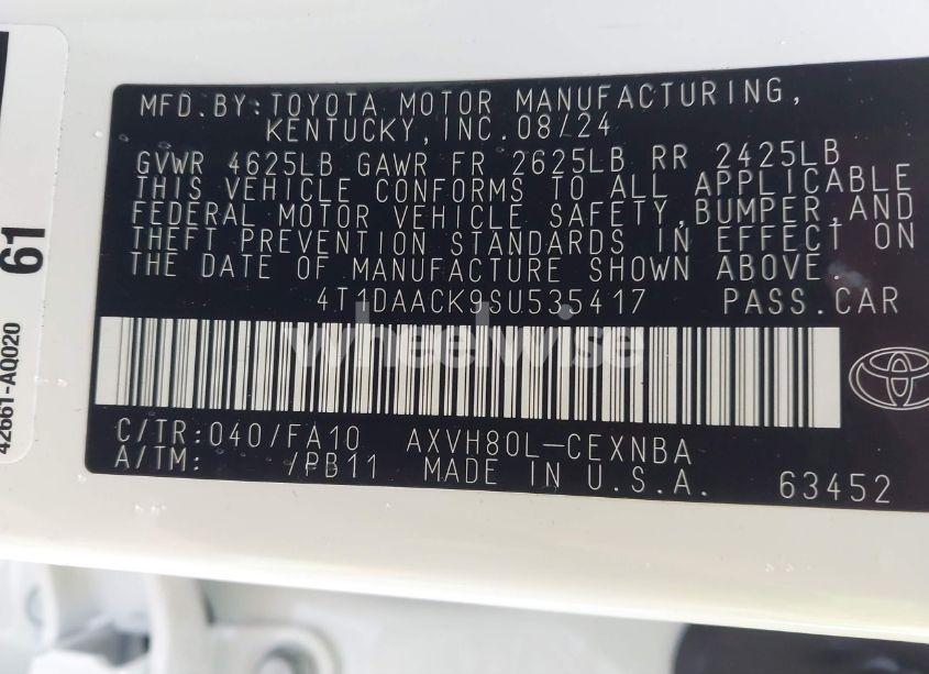 Photo 9 of 2025 Toyota Camry LE (VIN 4T1DAACK9SU535417)