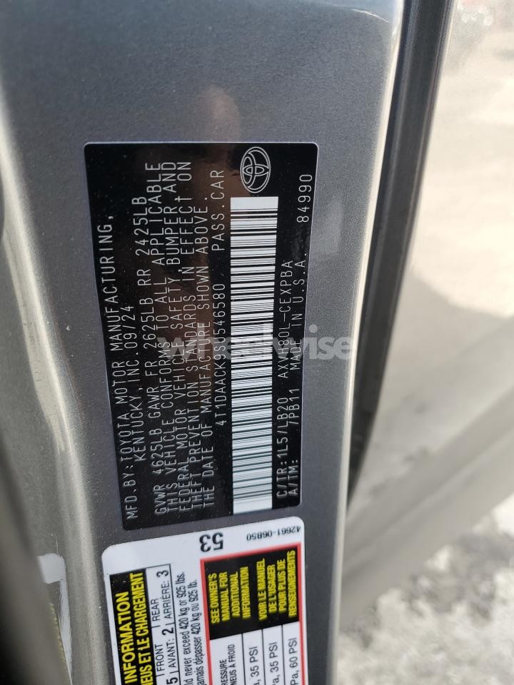 Photo 13 of 2025 TOYOTA CAMRY XSE (VIN 4T1DAACK9SU546580)