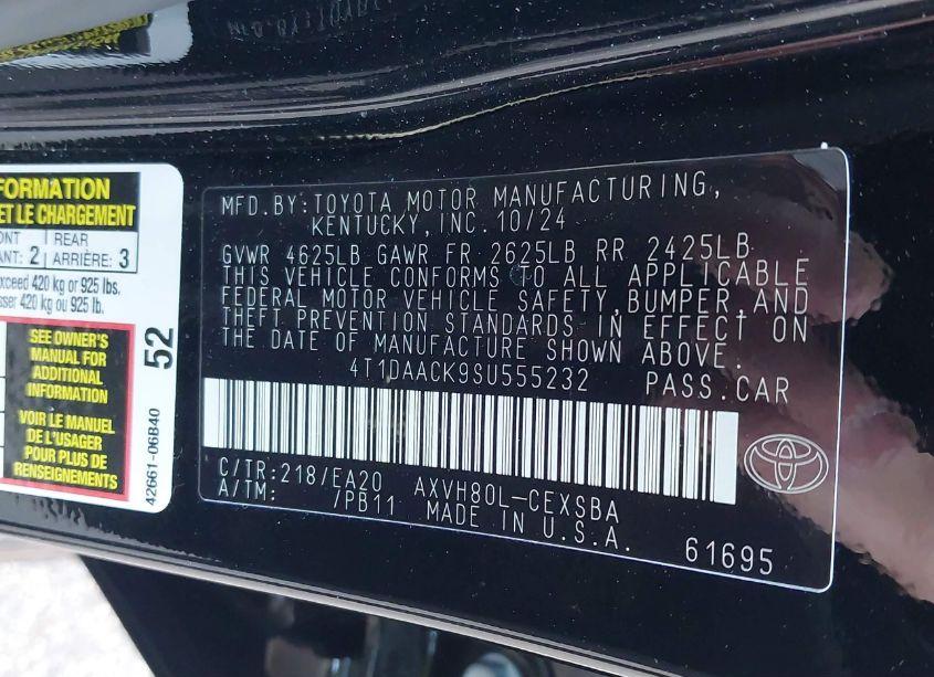 Photo 9 of 2025 Toyota Camry SE (VIN 4T1DAACK9SU555232)