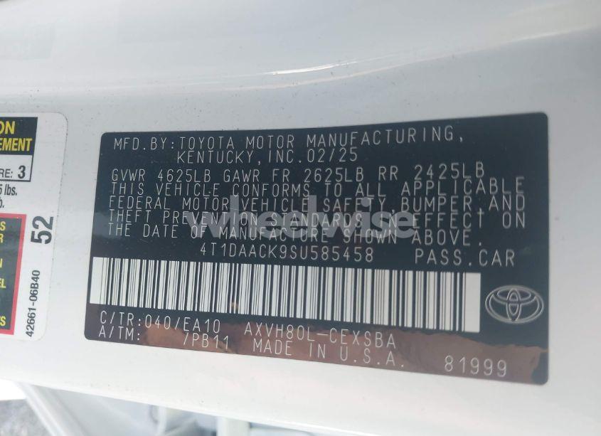 Photo 9 of 2025 Toyota Camry SE (VIN 4T1DAACK9SU585458)