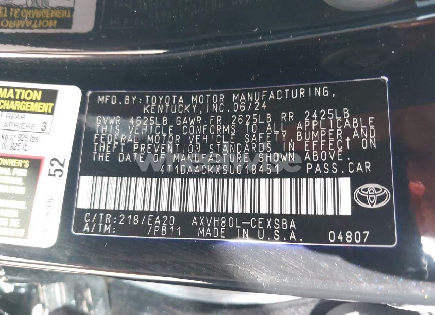 Photo 9 of 2025 Toyota Camry SE (VIN 4T1DAACKXSU018451)